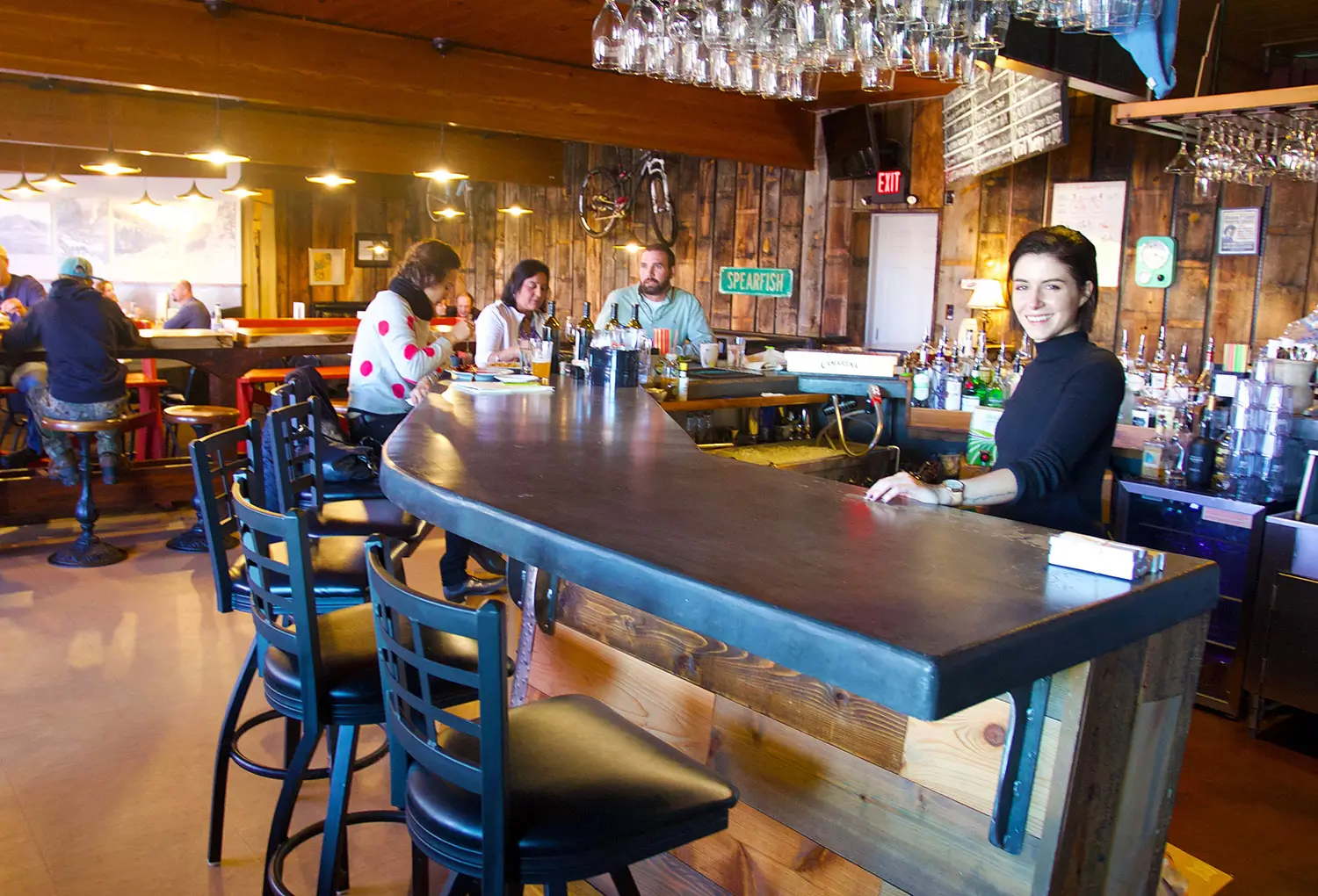 Killian's Food & Drink dining room and bar interior in Spearfish, SD at the edge of the Black Hills